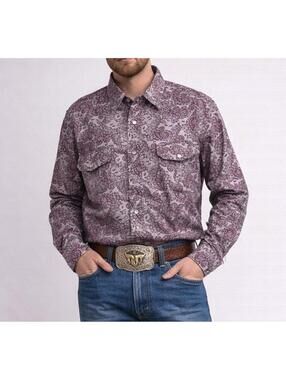 ODO Paisley Pearl Snap Western Shirt Mens XL Cowboy Rodeo Button Down Vintage